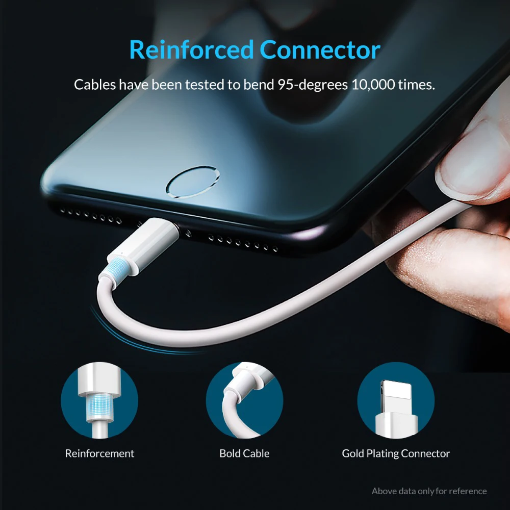  ORICO Premium Kabel für iPhone Beleuchtung zu USB Kabel Lade USB Kabel Sync für iPhone 6 7 8 Weiß 1