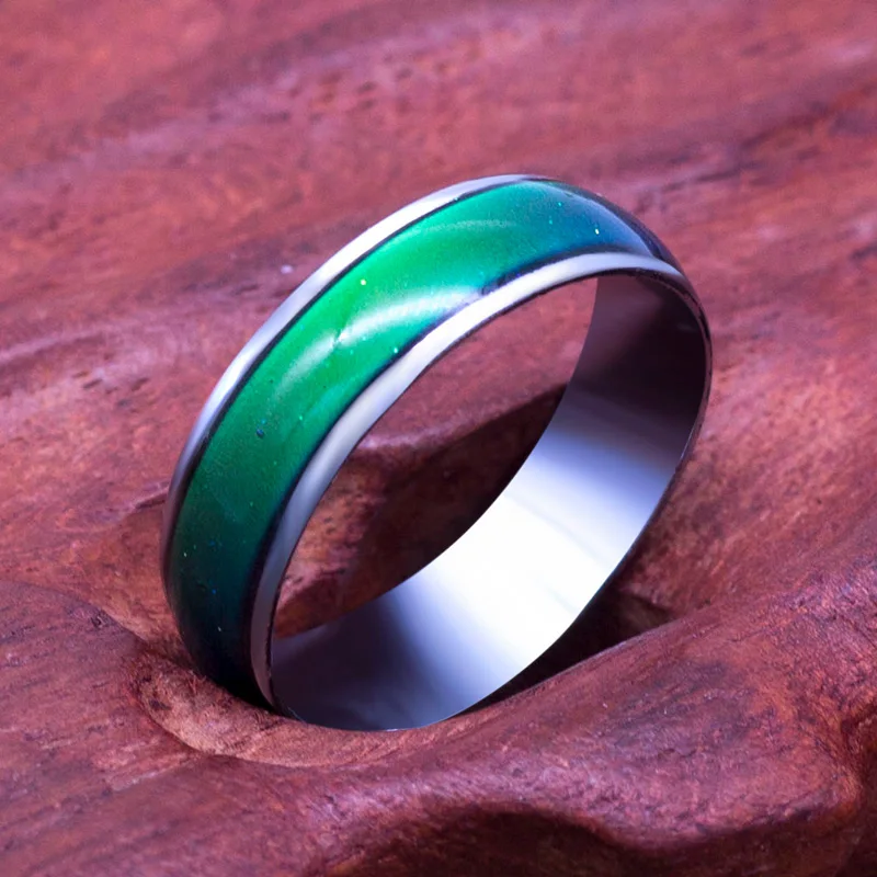 

Classic Temperature Change Color Mood Emotional Ring Wide Smart Discolor Rings Jewelry Party Summer Beach DIY Decoration Gift