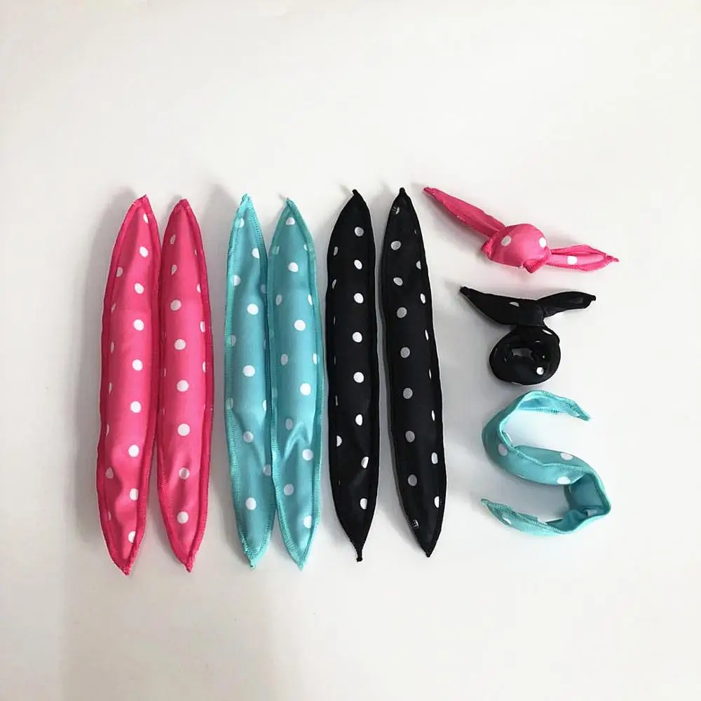 

barber accessories New Wave Dot Curls Pear Head Curlers Sponge Hair Curls Bow Sleep Hair Rolls