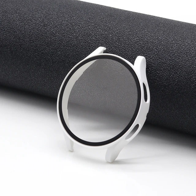 Case+Glass Cover for Samsung Galaxy Watch 4 40mm 44mm PC Matte Case Protective Bumper Shell Watch Accessories 2021 New White