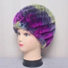 Fashion Women's Cap Real Rex Rabbit Fur Winter Fur Hat For Women Russian Real Fur Knitted Cap Headgear Winter Warm Beanie Hats 4