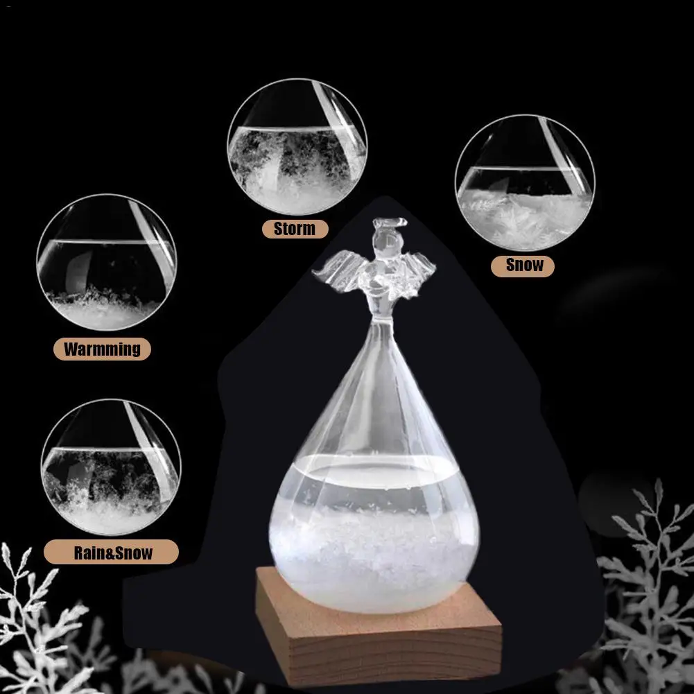 

New Storm Glass Creative Drop-Shaped Storm Glass Bottle Desktop Weather Station Weather Predictor Weather Predictor Home Decor