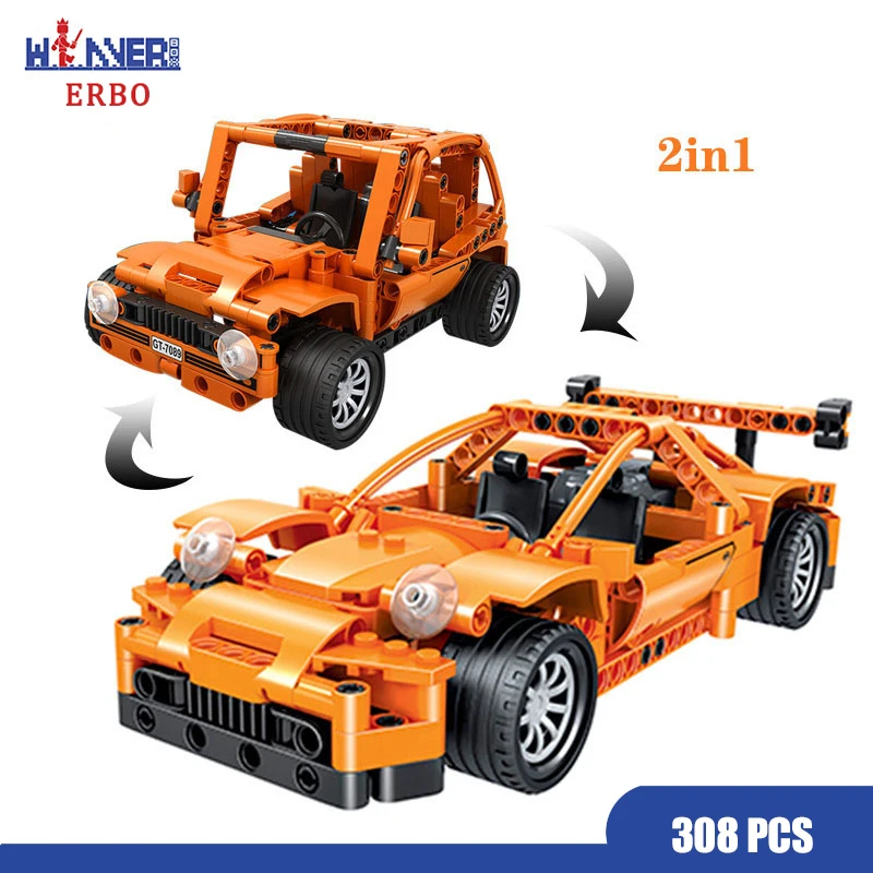 ERBO Technic строительные блоки суперкар гоночный автомобиль семейный классический