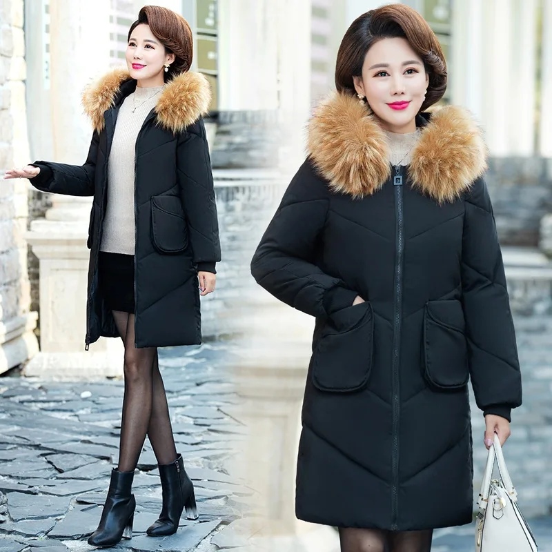 

Off Season down Jacket Cotton-padded Clothes Women's Mid-length Large Pocket 2019 New Style Korean-style Cotton-padded Clothes T