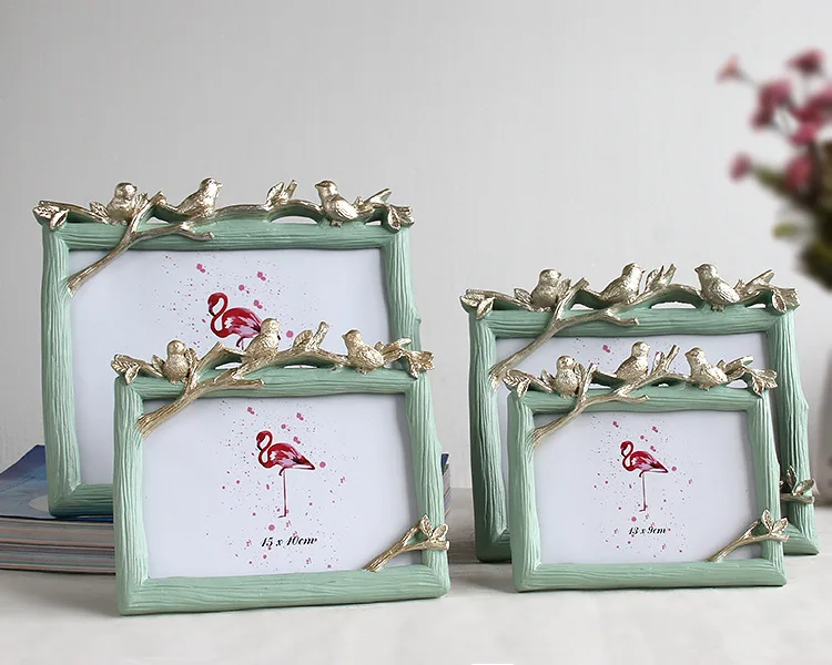 Retro Decoration Crafts Photo Frame Creative Resin Bird&Tree Picture Frame Vintage Photo Frame Wedding Home Decor Ornaments Gift