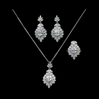 

Jewelry Sets HADIYANA Vintage Gorgeous Women Wedding Party Necklace Earrings And Ring Set 3PCS Cubia Zirconia CN1740 Bisuteria