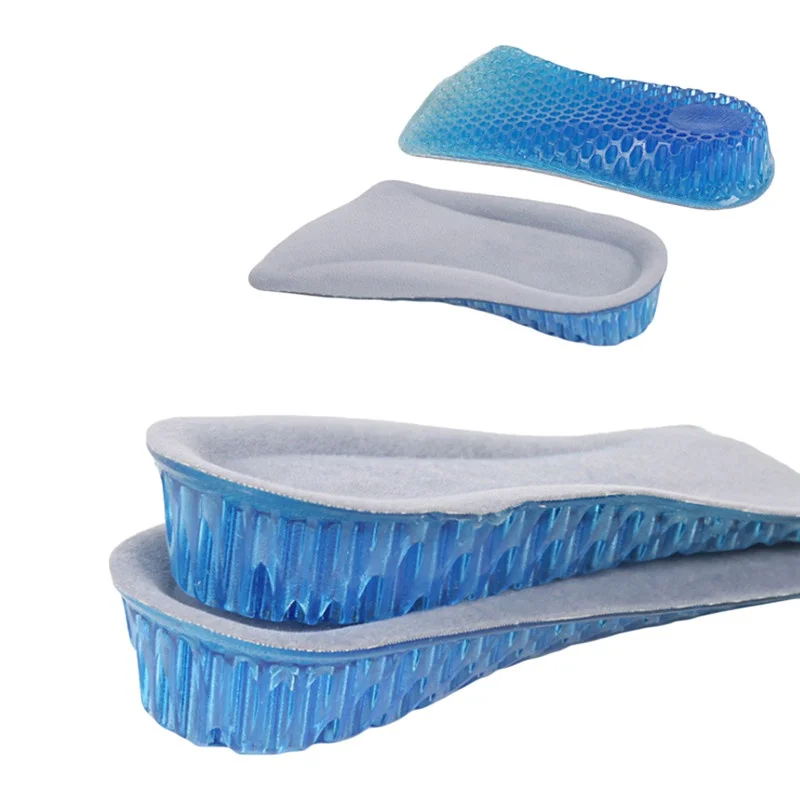 

New 1 Pair Unisex Silicone Gel Lift Height Increase Shoe Insoles Heel Insert Pad Comfortable Gel Cushion Shoe Pads