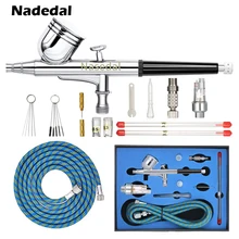 Nasedal Двойное действие 7cc 0,3 ММ Аэрограф краска-распылитель макияж дизайн ногтей распылитель для краски воздуха кисти комплект для лица татуировки DIY украшения торта