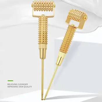 

Golden Beauty Roller Tool Massage Roller Ear Acupoints Needle Face Lifting Wrinkle Remove Face Massage Instrument
