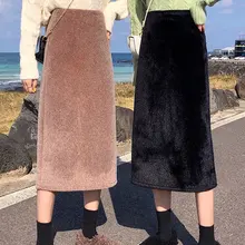 Очень элегантная юбка хорошего качества, прямая, высокая талия, миди, женская юбка, Осень-зима, Ретро стиль, Jupe Femme Falda Mujer Gonne Saia