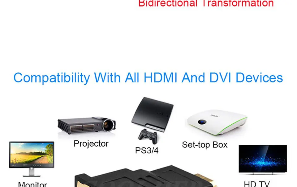 DVI 24 1 мужчина к HDMI конвертер 1080P с покрытием штекер к женскому HDMI дви кабель конвертер для HDTV проектор монитор