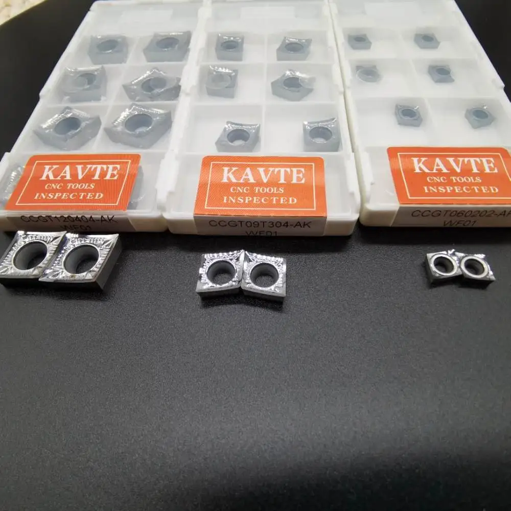 

KAVTE CCGT09T304 CCGT060204 AK Aluminum Blade Carbide Turning Inserts CCGT120404 cnc Lathe Cutter Tool for Aluminum Copper Wood