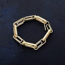 DNSCHIC браслет с пряжкой, покрытый льдом, полный циркон, для мужчин и женщин, уличная мода, хип-хоп браслет, ювелирные изделия, с фабрики