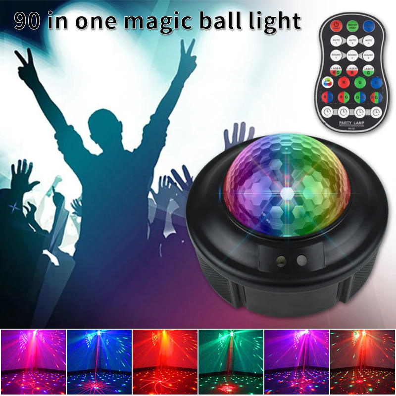 WUZSTAR LED Disco Party Lights 90 Patterns Magic Ball Laser Light DJ Club Decoration for Stage Wedding