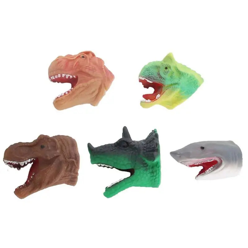 

12pcs Simulation Animal Mini Finger Puppet Set Realistic Shark Dinosaur Modeling Children Interactive Game Finger Sleeve