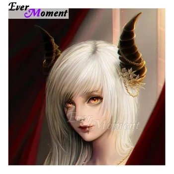 

Ever Moment Diamond Painting Modern Cartoon Portrait Girl Full Square Resin Drill Crystal Art Wall DIY Decoration Kits 3F2485
