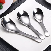 3 шт. ложка для посуды Классическая кофейная круглая кухонная утолщенная супа из нержавеющей стали плоская посуда