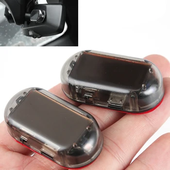 

1Pc Universal Car Fake Solar Power Alarm Lamp Security System Warning Theft Blinking -Theft Caution LED Light Blue