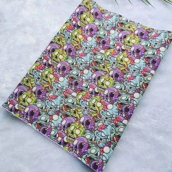 

skull man print 100% cotton Fabric for clothes mask DIY sewing patchwork cushion cover material curtains cloth tissus au metre