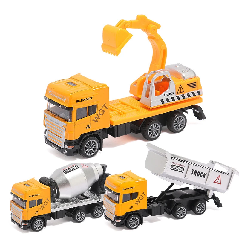 

1:64 Kids Car Model Toy Simulation Metal Diecasts Engineering Vehicles Pull Back Excavator Truck Birthday Gift for Children Y060