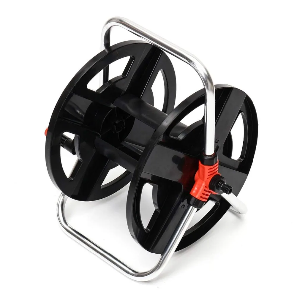 38x35x25cm Home Garden Hose Reel Holder Rack Pipe Storage Cart Gardening Water Planting Cart Aluminum Frame Irrigation Su