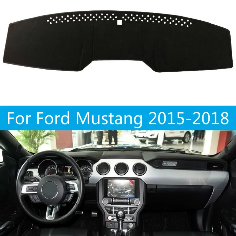 

For Ford Mustang 2015 2016 2017 2018 Dashboard Mat Cover Dashmat Pad Sun Shade Instrument Protect Carpet Car Styling Accessories