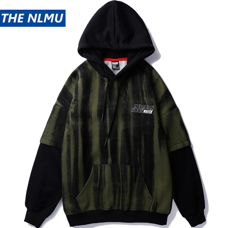 

2019 Hip Hop Hoodie Sweatshirt Color Graffiti Streetwear Hoodies Harajuku Men Hooded Pullover Cotton Autumn Winter New WO054
