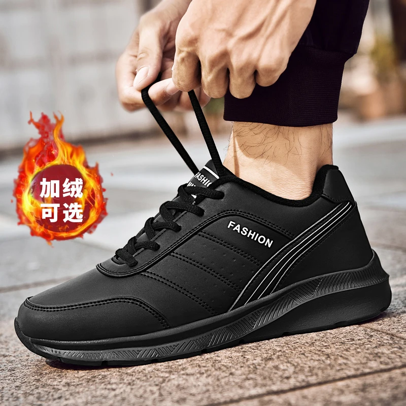Winter Warm Designer Sneakers For Men Anti-Slip Man Running Shoes Inside Fur Sport Shoes Men Large Size Walking Shoes Mens