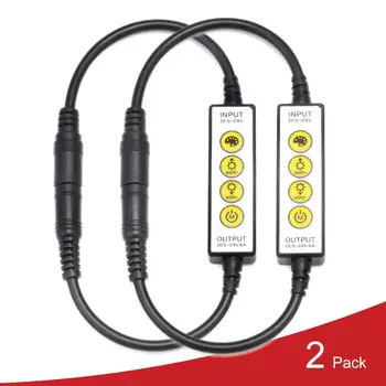 

2pcs DC5V-24V Mini Dimmer Strip LED Switch Single Channel 4 Key Brightness LED Controller for 3528 5050 5630 Single Color jk563