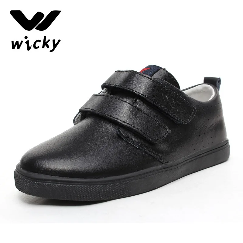 

All Genuine Leather Spring And Autumn New Style Children Leather Shoes Black And White with Pattern Large Size BOY'S Genuine Lea