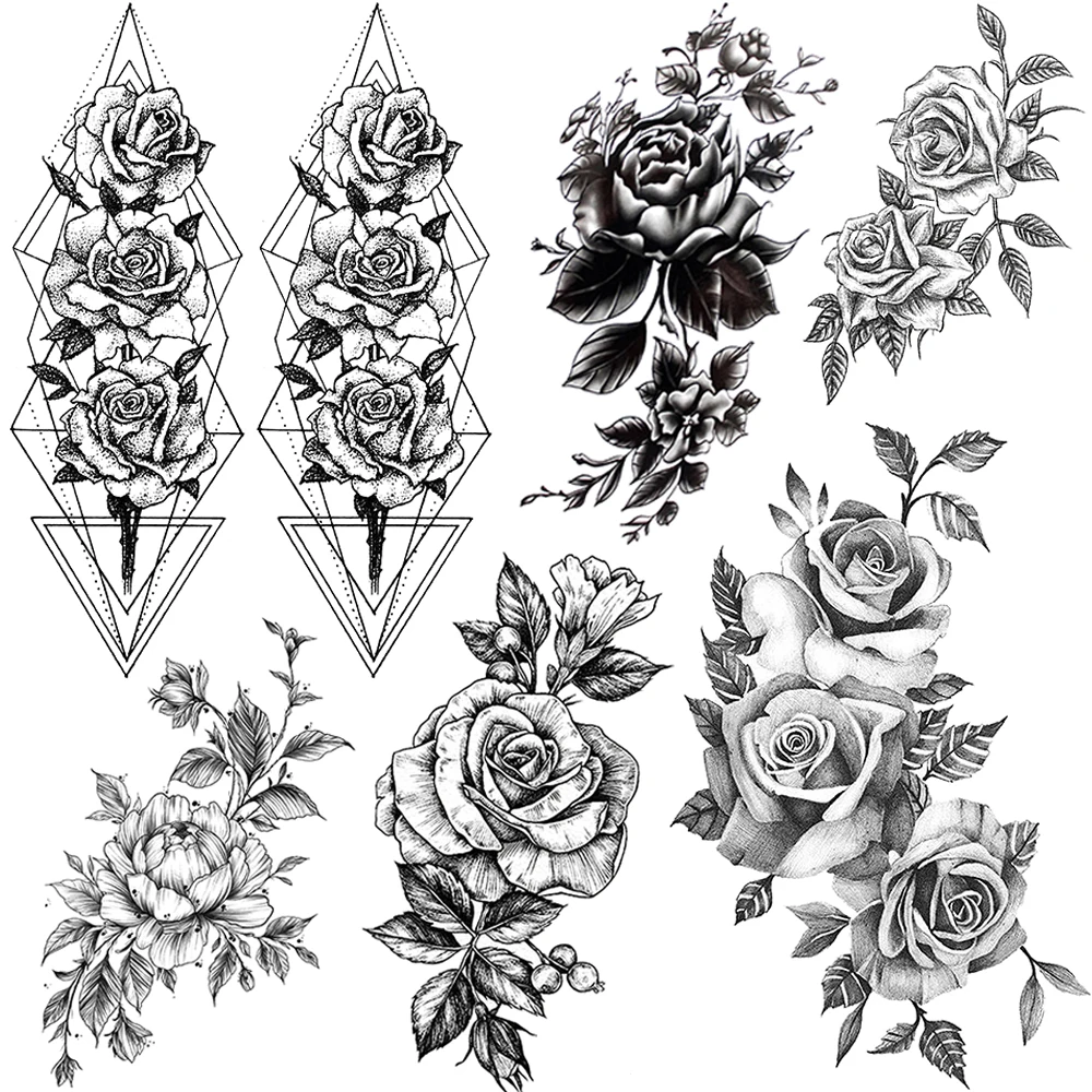 Roses Temporary Tattoo  rose tattoo  small tattoo  wildflower tattoo