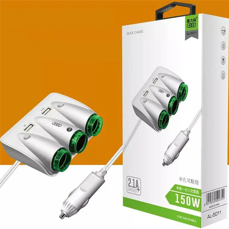 3 в 1 многофункциональный автомобильный прикуриватель двойной Переходник USB для