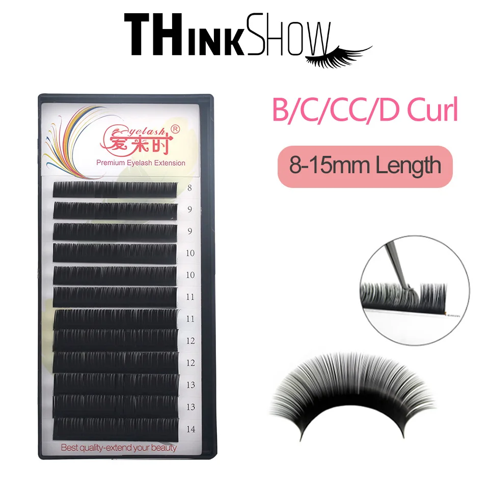 

All Size Faux Cils Eyelash Individual Eyelashes Extension Natural Volume Lashes B C CC D Curl False Mink Eyelashes Supplier