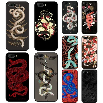 

The Snake and Fern Silicone Phone Case for Huawei Honor 6A 7A Pro 7C 7X 8C 8X 8A 8 9 10 Lite 9X 20 Pro 20S Note 10