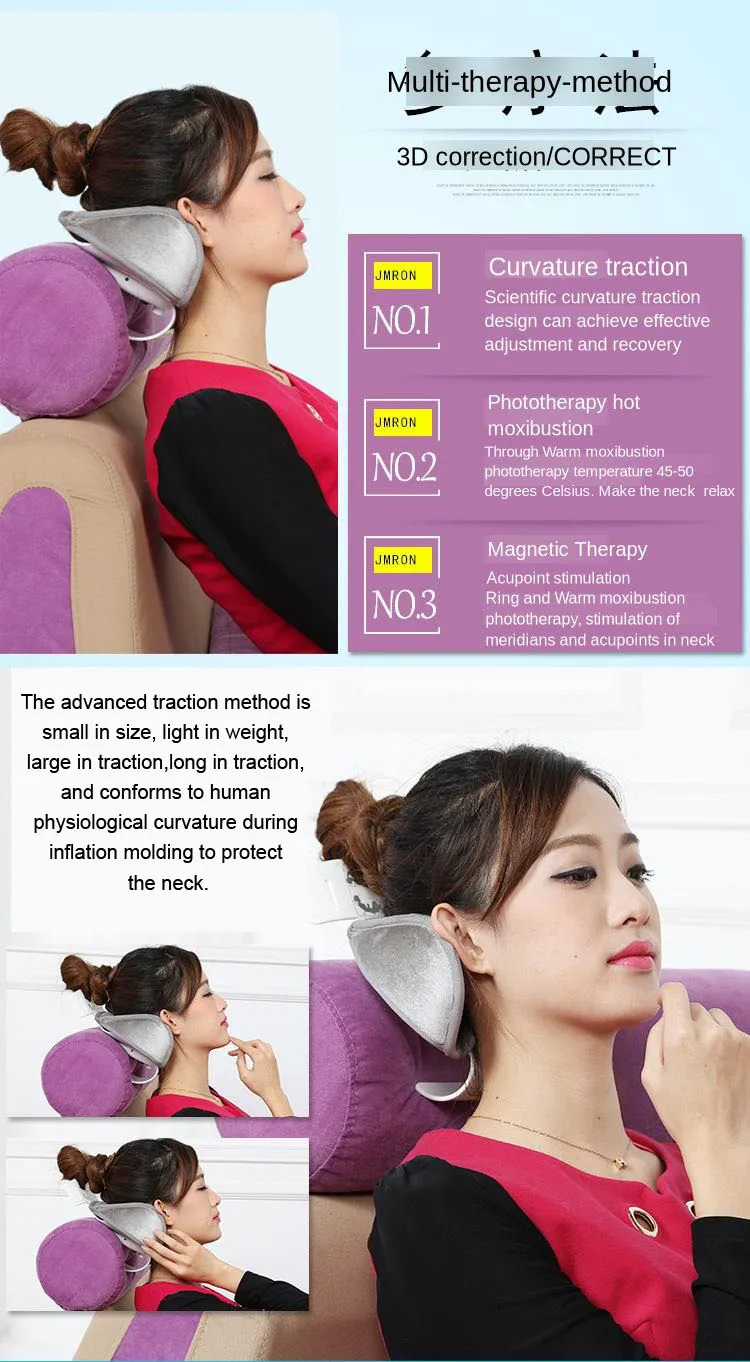 Massager Hot Compress Traction Massager For Neck Heating Electric Multifunction Massager Pillow Health Care USBCharging Relief T