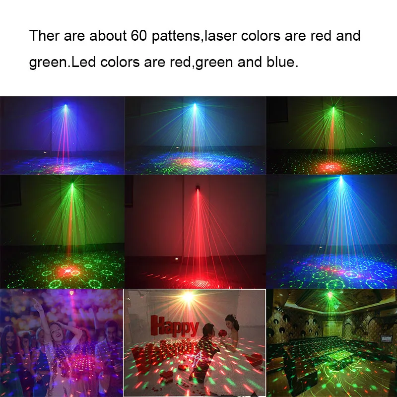 Новогодний мини RGB диско-светильник светодиодный лазерный проектор лампа USB перезаряжаемая для свадьбы, дня рождения, вечеринки, DJ лампа