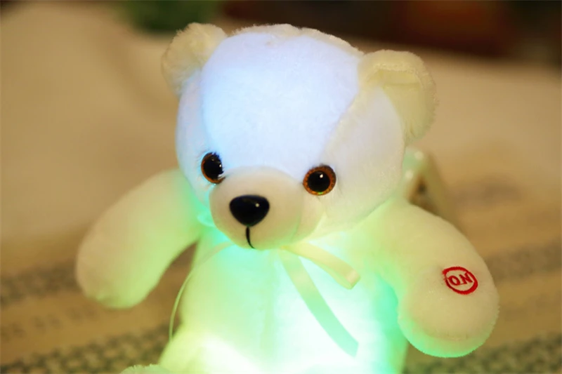30 см детский светящийся плюшевый мишка, животные, плюшевый светодиодный светильник, подушка для девочек на день рождения, рождественские подарки, игрушки для детей