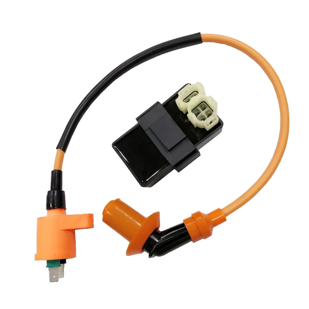 GY6 Go Kart 125cc 150cc Ignition Performance Coil + 6 Pin CDI Box Round Plug