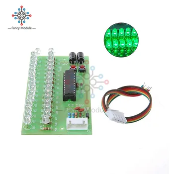 

MCU Adjustable Display Pattern LED VU Meter Level Indicator Amplifier Audio 16 LED Dual Channel Green lamp light DC 8V to 12V