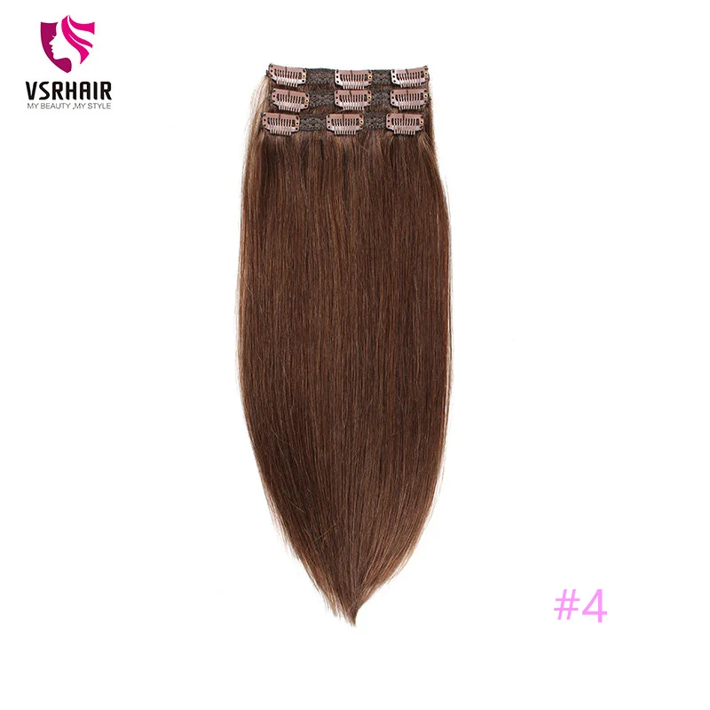 VSR машина Remy волосы для наращивания человеческие волосы для наращивания на заколках легко сделать стиль 3 шт 50 см 55 см волосы для наращивания на заколках - Цвет: 4
