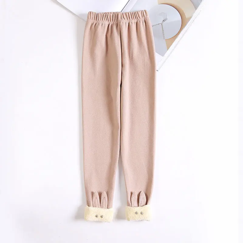 Леггинсы для девочек; осенне-зимняя одежда; детские штаны; детские брюки для девочек; леггинсы; 100-150; флисовые Леггинсы принцессы с кроликом - Цвет: xinse thin