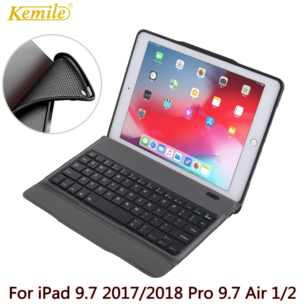 TPU Case For iPad 6th 9.7 Removable keyboard W Pencil Holder Stand Leather Cover For iPad 9.7 Case Keypad A1893 A1954