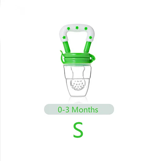 Feeding Pacifier Safety Silicone Infant Nipple Baby Food Chew Pacifier Soothers Silica Gel Fruits Vegetables Toothbrush Nipple - Цвет: Feeding Green S