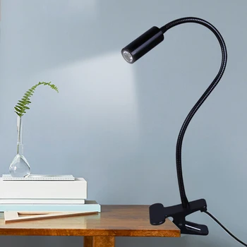 

Eyes Protection USB Rechargeble LED Light Clip-on Flexible Table Desk Reading Lamp Book Desktop Light Bedside Night Lighting