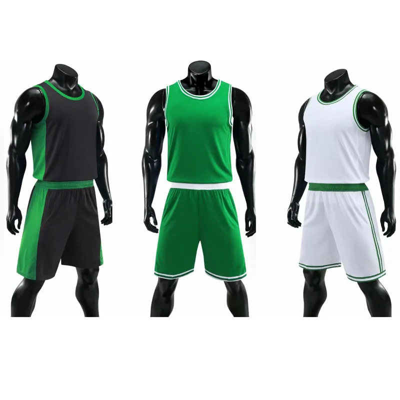 

Plain Blank Basketball Jersey Kit Uniforms Running Athletic Sport Suits Breathable