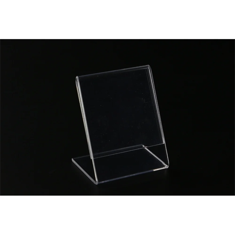 20pcs 5x7cm Clear Picture Frame Name Card Price Tag Display Stand Label Holder Showcase Jewelry Price Tag Clip Paper Sign Rack