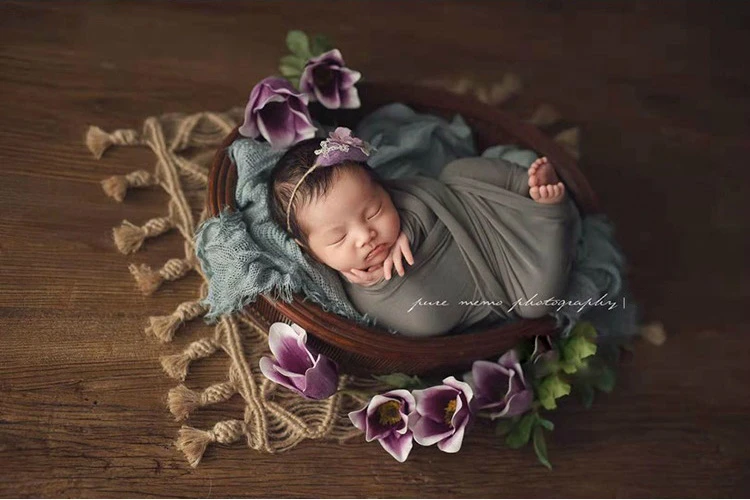 Реквизит для фотосъемки новорожденного ребенка ручной тканый пеньковый Канат Квадратный Ковер с бахромой декоративный реквизит многоцелевой реквизит