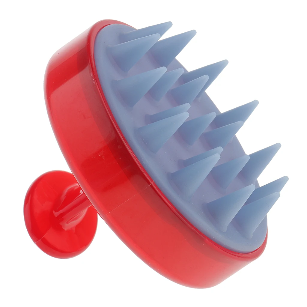 2pcs Soft Silicone Shampoo Scalp Shower Hairbrush Hair Washing Exfoliating Massager Massage Brush Comb for Men Women Red Blue