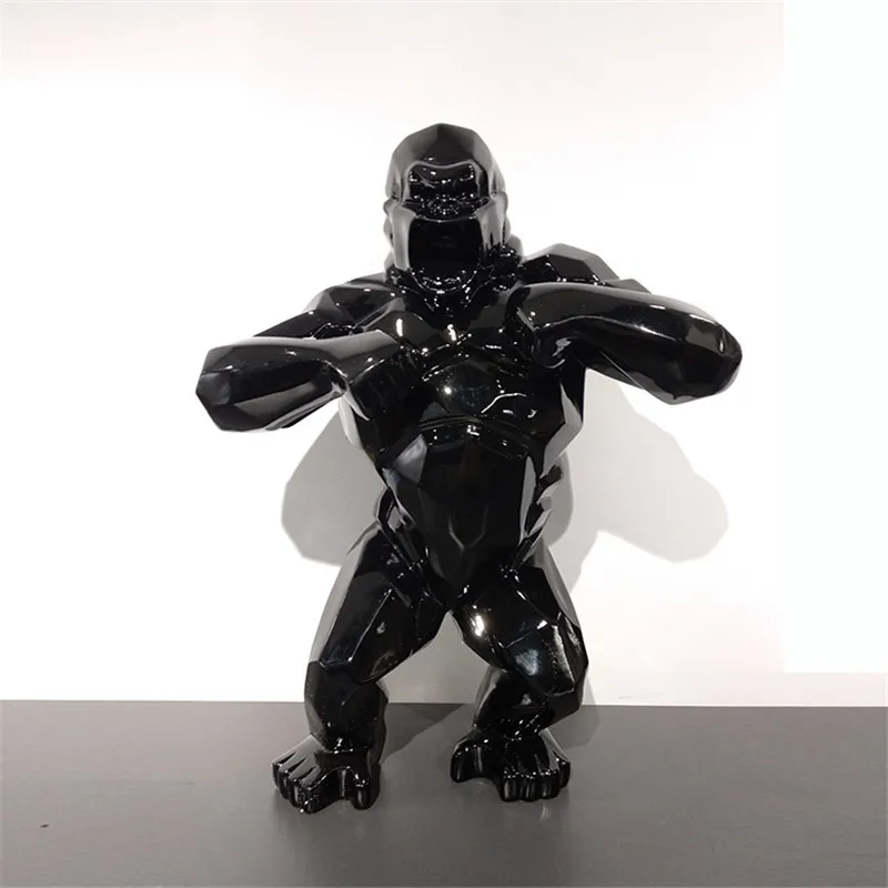 Большая обезьяна King Kong украшение для гостиной Горилла скульптура Геометрическая FRP современная статуя фигурка игрушка X3635