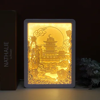 

11.16 Light and Shadow Paper Carving Create Paper Gifts for Paper Carving Lamps on Mid-Autumn National Day in nightlight